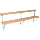 Folding bench, wood, L 2000 mm, light grey (RAL 7035)