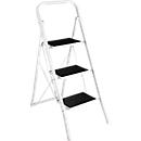 Folding ladder, steel, withstands up to 150 kg maximum weight, 3 rungs