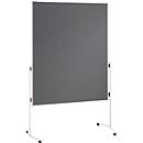 Franken ECO presentatiebord, 1200 x 1500 mm, dubbelzijdig, met wielen, grijs/vilt, ECO-UMTF12R