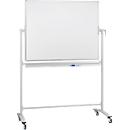 Franken Mobile revolving board, 360° swivel, writable on both sides, with stand and castors, W 1200 x H 900 mm, lacquered white