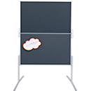 Franken Moderation board PRO, foldable, can be used on both sides, W 1200 x H 1500 mm, felt, grey, MT880312