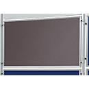 Franken Stellwandtafel beidseitig Filz, grau, Aluminiumrahmen, 1200x600 mm