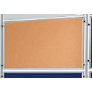 Franken verplaatsbaar wandbord ECO dubbelzijdig, kurk/kurk, aluminium frame, 1200x600 mm