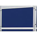 Franken verplaatsbaar wandbord ECO dubbelzijdig vilt, blauw, aluminium frame, 1200x600 mm