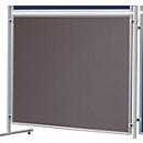Franken verplaatsbaar wandbord ECO dubbelzijdig vilt, grijs, aluminium frame, 1200x1200 mm