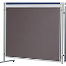 Franken verplaatsbaar wandbord ECO dubbelzijdig vilt, grijs, aluminium frame, 1500x1200 mm