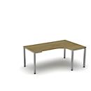 Freiformtisch NEVADA, B 1800 x T 1200/800 x H 740 mm,quadratisch, Eiche-Dekor/alusilber