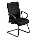 Freischwinger NowyStyl Neo CF, ergonomisch, mit Armlehnen, Sitz- und Rückenpolsterung, Stahl/Polster, B 480 x T 450 x H 465 mm, schwarz-schwarz