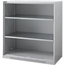 FS shelf cupboard, sheet steel, with ventilation holes, W 1055 x D 520 x H 1105 mm, 3 OH, white aluminium, up to 300 kg