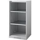 FS shelf cupboard, sheet steel, with ventilation holes, W 545 x D 520 x H 1105 mm, 3 OH, white aluminium, up to 150 kg