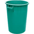 Fût, en polyéthylène PEHD, 100 litres, empilable, avec poignées, vert