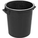 Fût, en polyéthylène PEHD, 35 litres, empilable, avec poignées, noir