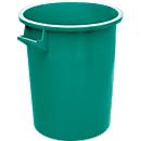 Fût, en polyéthylène PEHD, 75 litres, empilable, avec poignées, vert
