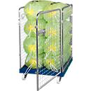 Gaascontainer 4-zijdig, 1020 bruikbare hoogte op kunststof rolcontainer, gentiaanblauw RAL5010