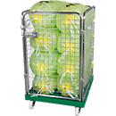 Gaascontainer 4-zijdig, 1020 bruikbare hoogte op kunststof rolcontainer, groen RAL6024
