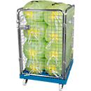 Gaascontainer 4-zijdig, 1020 bruikbare hoogte op kunststof rolcontainer, lichtgrijs RAL5012