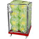 Gaascontainer 4-zijdig, 1020 bruikbare hoogte op kunststof rolcontainer, vuurrood RAL3000