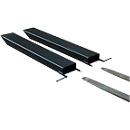 Gabelverlängerung für Flurförderzeuge, offene Ausführung, L 1800 x B 150 x 70 mm, schwarz