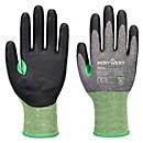 Gants de protection Portwest CS Cut C18, résistance aux chocs et aux coupures, fibre de verre/mousse de nitrile, gris-noir, M, 1 paire