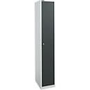 Garderobekast - 1 compartiment - hoedenplank en kledingstang - blank aluminium en antraciet - ons merk Schäfer Shop Select