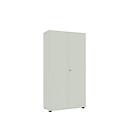 Garderobekast, 5 OH, 4 legborden, tussenschot en kledingstang, afsluitbaar, zonder akoestisch front, B 800 x D 450 x H 1930 mm, spaanplaat, l.grijs