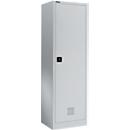 Garderobekast - B 600 x D 500 x H 1935 mm - cilinderslot - blank alu - ons merk Schäfer Shop Select