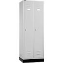 Garderobekast met sokkel - B 630 x D 500 x H 1800 mm - cilinderslot - lichtgrijs - ons merk Schäfer Shop Select