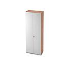 Garderobenschrank, links Ablagen, B 800 x T 420 mm, Nussbaum-Dekor/silber