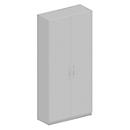 Garderobenschrank TETRIS SOLID, 5 Ordnerhöhen, 1 Fachboden, Kleiderstange, abschließbar, B 1000 x T 412 x H 2143 mm, weißalu/lichtgrau