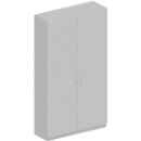 Garderobenschrank TETRIS SOLID, 5 Ordnerhöhen, 1 Fachboden, Kleiderstange, abschließbar, B 1200 x T 412 x H 2143 mm, weißalu/lichtgrau