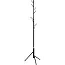 Garderobenständer HAKU, 8 Haken mit jeweils 5 kg Tragkraft, Ø 480 x H 1730 mm, Stahlrohr lackiert, schwarz