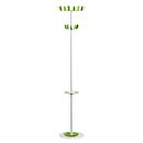 Garderobenständer Paperflow®, 12 Haken, mit Schirmhalter & Tropfmulde, B 350 x T 350 x H 1750 mm, Stahl, weiß-grün