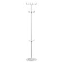 Garderobenständer Paperflow®, 12 Haken, mit Schirmhalter & Tropfmulde, B 350 x T 350 x H 1750 mm, Stahl, weiß-weiß