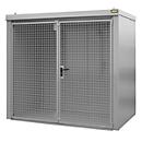 Gasflaschencontainer BAUER GFC-B M3, B 1570 x T 2425 x H 2265, für 45 Gasflaschen, feuerbeständig, abschließbar, grau