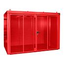 Gasflaschencontainer BAUER GFC-B M5, B 2175 x T 3125 x H 2270, für 96 Gasflaschen, feuerbeständig, abschließbar, rot