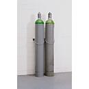 Gasfles wandhouder, staal, B 280 x D 175 x H 60 mm, 1 fles Ø 230 mm, met kettingslot