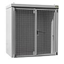 Gasflessencontainer BAUER GFC-B M1, B 1175 x D 2120 x H 2265, voor 28 gasflessen, brandwerend, afsluitbaar, grijs
