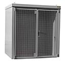 Gasflessencontainer BAUER GFC-B M2, B 1570 x D 2125 x H 2265, voor 35 gasflessen, brandwerend, afsluitbaar, grijs