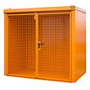 Gasflessencontainer BAUER GFC-B M3, B 1570 x D 2425 x H 2265, voor 45 gasflessen, brandwerend, afsluitbaar, oranje