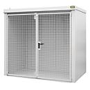 Gasflessencontainer BAUER GFC-B M3, B 1570 x D 2425 x H 2265, voor 45 gasflessen, brandwerend, afsluitbaar, wit