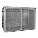 Gasflessencontainer BAUER GFC-B M4, B 1570 x D 3120 x H 2295, voor 60 gasflessen, brandwerend, afsluitbaar, grijs