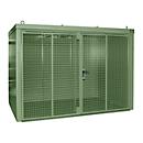 Gasflessencontainer BAUER GFC-B M4, B 1570 x D 3120 x H 2295, voor 60 gasflessen, brandwerend, afsluitbaar, groen