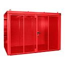 Gasflessencontainer BAUER GFC-B M4, B 1570 x D 3120 x H 2295, voor 60 gasflessen, brandwerend, afsluitbaar, rood