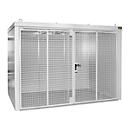 Gasflessencontainer BAUER GFC-B M4, B 1570 x D 3120 x H 2295, voor 60 gasflessen, brandwerend, afsluitbaar, wit