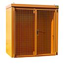 Gasflessenhouder BAUER GFC-B M1, B 1175 x D 2120 x H 2265, voor 28 gasflessen, brandwerend, afsluitbaar, oranje