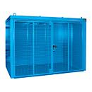 Gasflessenhouder BAUER GFC-B M5, B 2175 x D 3125 x H 2270, voor 96 gasflessen, brandwerend, afsluitbaar, blauw