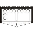 Gasflessenkast SAFE LIF GM 224, met bodemframe en gegalvaniseerd rooster