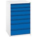 Gaveta armário Série Verso, 7 gavetas, H 1000 x W 650 mm, opcional com fechadura