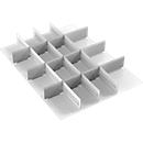 Gaveta de inserção Treston, 2 divisórias e 9 placas centrais, W 550 mm, para Série 55 com opção H 1000 ou 1500/ 2500 mm