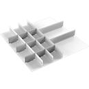 Gaveta de inserção Treston, 3 divisórias e 12 placas centrais, W 700 mm, para séries 70 com H 750, 1000 ou 1500/ 2500 mm